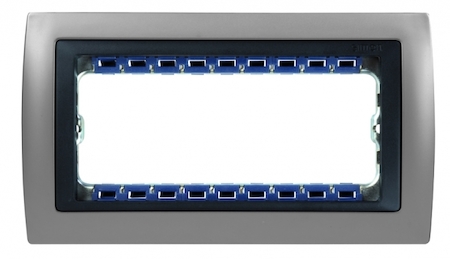 Simon 82854-33 Рамка с суппортом на 5 узких модулей, S82C, алюминий - графит