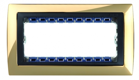Simon 82854-66 Рамка с суппортом на 5 узких модулей, S82C, золото- графит