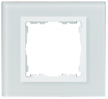 Simon 82657-30 Рамка с суппортом на 5 узких модулей, S82C, белый - белый(стекло)