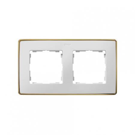 8201620-245 Simon 82 Detail Рамка, 2 пост, белый, основание золото