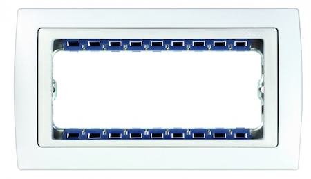 Simon 82650-30 Рамка с суппортом на 5 узких модулей, S82C, белый - белый