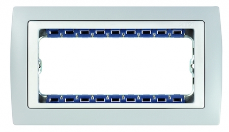 Simon 82651-33 Рамка с суппортом на 5 узких модулей, S82C, серый- белый