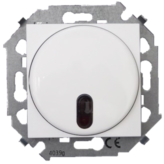Simon 1591713-030 Светорегулятор с управлением от ИК пульта, проходной, 500Вт, 230В, винтовой зажим