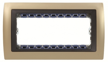 Simon 82854-34 Рамка с суппортом на 5 узких модулей, S82C, шампань - графит