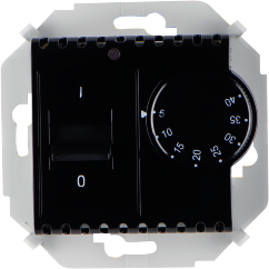 1591775-032 Simon 15 Чёрный Регулятор для тёплого пола, с зондом, 16А, 230В, 3600Вт, 5-40град, IP20