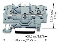 Wago 2000-1301 3-проводная проходная клемма