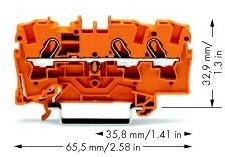 Wago 2004-1302 3-проводная проходная клемма