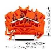 Wago 2002-6302 3-проводная проходная клемма