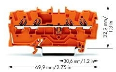 Wago 2002-1402 4-проводная проходная клемма