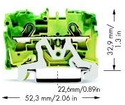 Wago 2004-1207 2-проводная клемма с заземлением