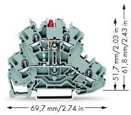 Wago 2002-2221/1000-434 С центральной маркировкой DC 24 V