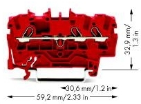 Wago 2002-1303 3-проводная проходная клемма