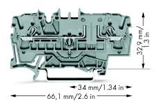 Wago 2002-1601 2-проводная проходная клемма