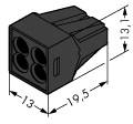 Wago 773-514 4-проводная клемма; 0,75 - 2,5 кв.мм