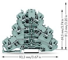 Wago 2002-3212/1000-673 Трехуровневая диодная клемма С 3