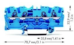 Wago 2004-1404 4-проводная проходная клемма