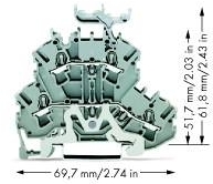 Wago 2002-2258 DSK - BAL - 2L. grau. EG-Schirm weis