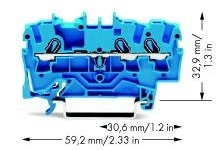 Wago 2002-1304 Клемма 3-проводная проходная 2,5мм цвет синий