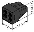 Wago 773-504 4-проводная клемма; 0,75 - 2,5 кв.мм