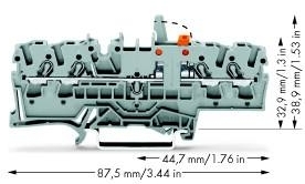 Wago 2002-1871/401-000 TOPJOB S 4-L-TRENNKLEMME, GRAU