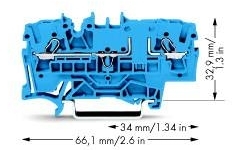 Wago 2002-1604 2-проводная проходная клемма