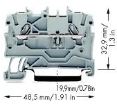 Wago 2000-1201 2-проводная проходная клемма