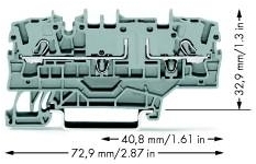 Wago 2002-1961 2-Leiter-Basisklemme. Doppelbrueckun