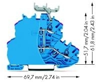 Wago 2000-2239/099-000 TOPJOB S 2-L DSK DURCHGANG BLAU