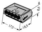 Wago 273-101 5-проводная клемма; серый; 0,75-1,5