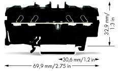 Wago 2002-1405 4-проводная проходная клемма Ex
