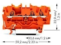 Wago 2002-1302 3-проводная проходная клемма