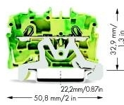 Wago 2002-1207 Клемма 2-проводная с заземлением 2.5мм цвет ж/з