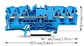 Wago 2002-1804 4-проводная проходная клемма