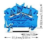Wago 2002-6304 3-проводная проходная клемма