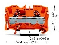 Wago 2006-1202 2-проводная проходная клемма