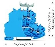 Wago 2000-2234/099-000 TOPJOB S 2-L DSK DURCHGANG BLAU