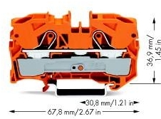 Wago 2010-1202 2-проводная проходная клемма