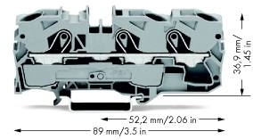 Wago 2010-1301 3-проводная проходная клемма