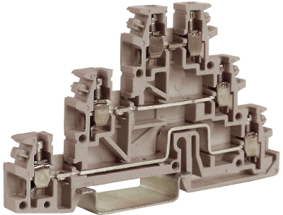 ДКС ZTL200 TLD.2, 3 уровневый проходной зажим бежевый 2,5 кв.мм