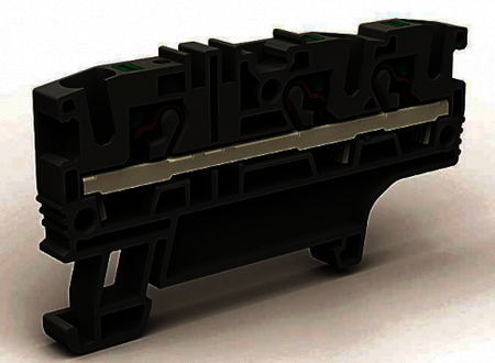 ДКС ZEFC410GR Проходная клемма 3 точки подключения на 4 кв.мм