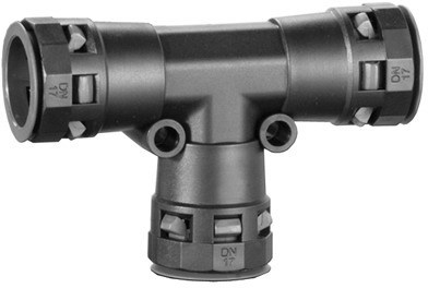ДКС PAT36N Тройник DN 36/36/36 мм, полиамид, цвет черный