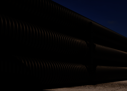 ДКС 151916 Двустенная труба ПНД гибкая для открытой прокладки д.160мм, SN6, ПВ-0, УФ, с протяжкой, в бухте 50м, цвет черный
