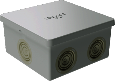 ДКС 53700 Коробка ответвит. с 6 кабельными вводами д.20мм, IP44, 80х80х40мм