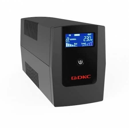 ДКС INFOLCD1500S Линейно-интерактивный ИБП, Info, 1500VA/900W, 3xSchuko, USB + RJ45, LCD, 2x8Aч