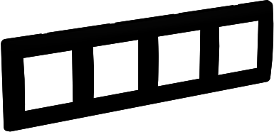 ДКС 75014B Рамка на 2+2+2+2 модуля (четырехместная), черная
