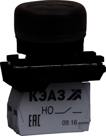 248245 Кнопка КМЕ4220м-черный-2но+0нз-цилиндр-IP65-КЭАЗ
