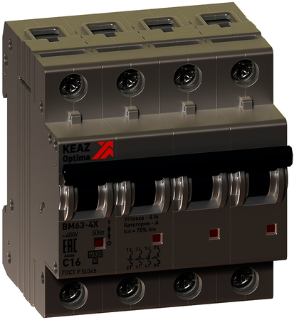 КЭАЗ 234006 Выключатель нагрузки модульный OptiDin BM63P-463-ОМ4-РЕГ (ВМ63Р)