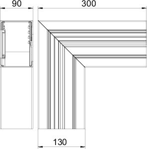 OBO Bettermann Угол кабель-канала плоский Rapid 80 нерегулируемый 90х130мм GA-SF90130RW алюм.бел. OBO 6276920
