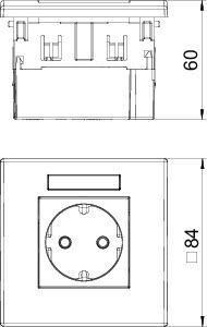 OBO Bettermann Блок укомплектованный розеточный AR45 марк. 1хModul45 84х84х59мм DE-RW D0GN1B зел. OBO 6119422