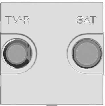 Накладка для TV-R-SAT розетки 2мод. Zenit серебристый ABB 2CLA225010N1301